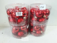 4 x kerstballen glas 10 stuks rood - afbeelding 2 van  3