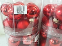 4 x kerstballen glas 10 stuks rood - afbeelding 3 van  3