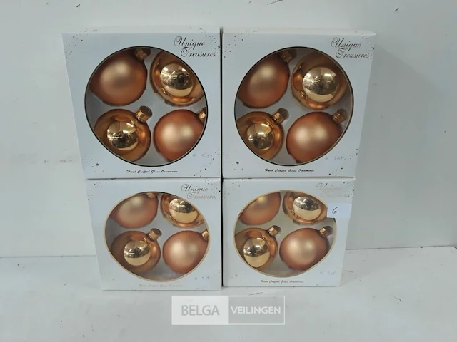 4 x kerstballen glas 4 stuks goud - afbeelding 1 van  3