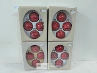 4 x kerstballen glas 4 stuks rood