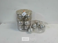 4 x kerstballen glas 6 cm 4 stuks zilver - afbeelding 2 van  3