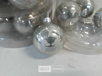 4 x kerstballen glas 6 cm 4 stuks zilver - afbeelding 3 van  3