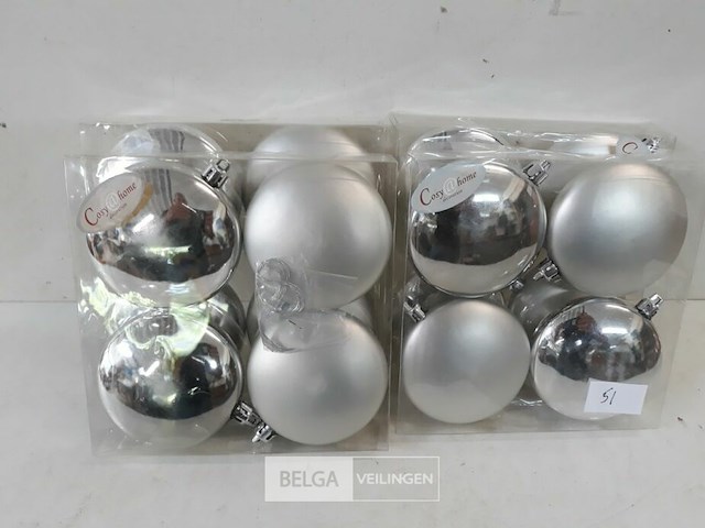 4 x kerstballen pvc disc 4 stuks zilver - afbeelding 1 van  3
