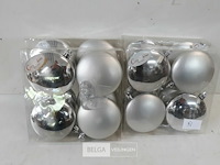 4 x kerstballen pvc disc 4 stuks zilver - afbeelding 2 van  3