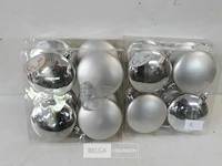 4 x kerstballen pvc disc 4 stuks zilver - afbeelding 2 van  3