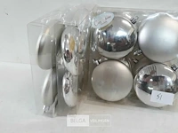 4 x kerstballen pvc disc 4 stuks zilver - afbeelding 3 van  3