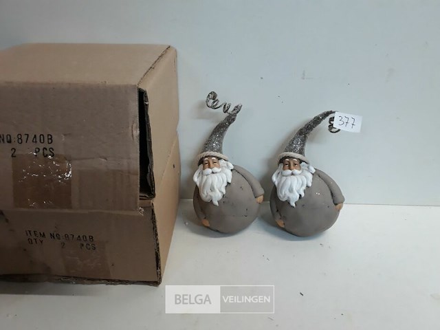 4 x kerstman keramiek tafeldeco 17 cm - afbeelding 2 van  3