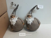 4 x kerstman keramiek tafeldeco 17 cm - afbeelding 3 van  3