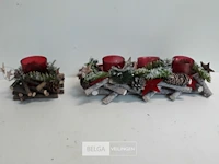 4 x kerststuk met t-licht glasje 2 assorti - afbeelding 3 van  3