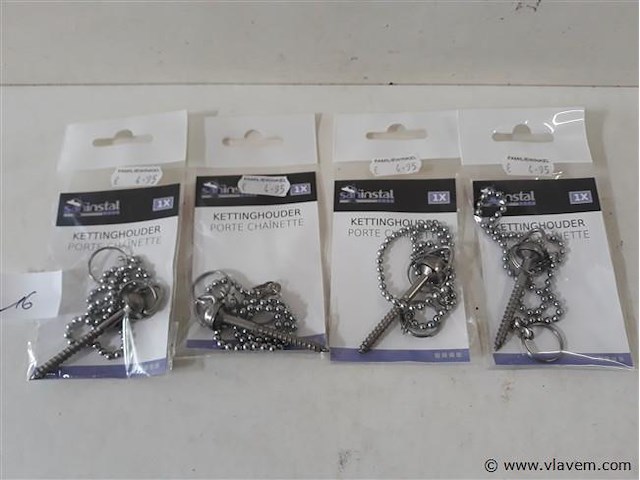 4 x ketting 30 cm voor stop - afbeelding 1 van  2