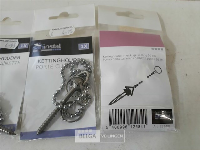 4 x ketting 30 cm voor stop - afbeelding 3 van  3