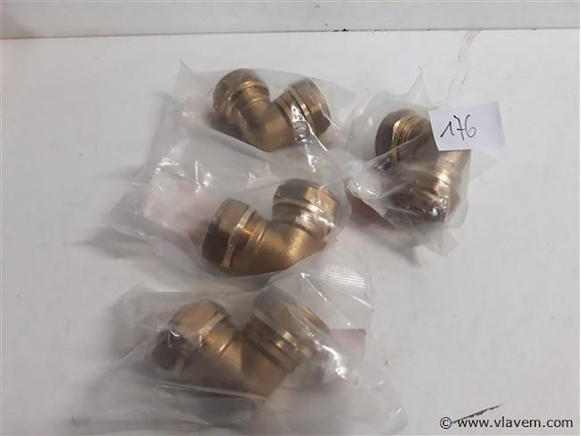 4 x knelkoppeling bocht koper 2 x 22 mm - afbeelding 1 van  2