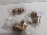 4 x knelkoppeling bocht koper 2 x 22 mm - afbeelding 2 van  2