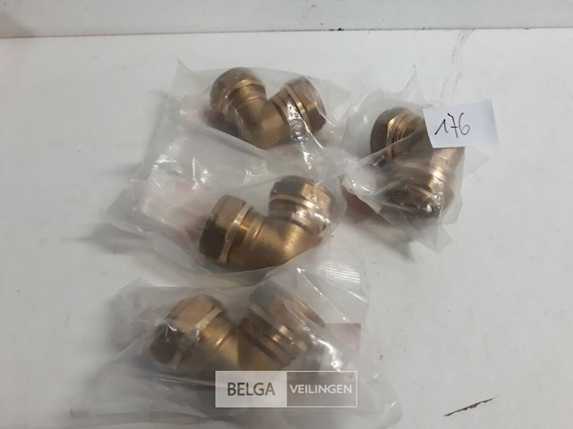 4 x knelkoppeling bocht koper 2 x 22 mm - afbeelding 2 van  3