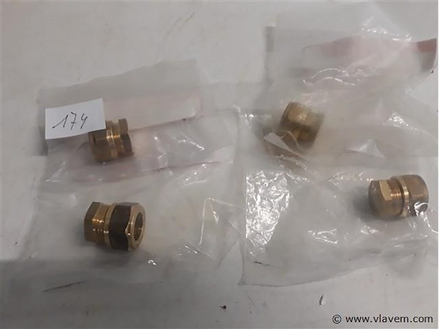 4 x knelkoppeling eindstop koper 15 mm - afbeelding 1 van  2