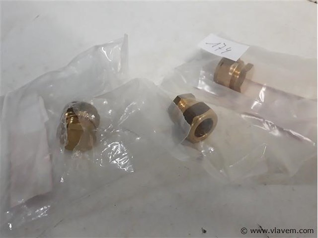 4 x knelkoppeling eindstop koper 15 mm - afbeelding 2 van  2