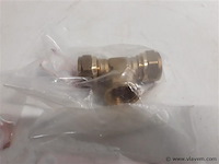 4 x knelkoppeling t stuk koper 15 x ½ f x 15 mm - afbeelding 2 van  2