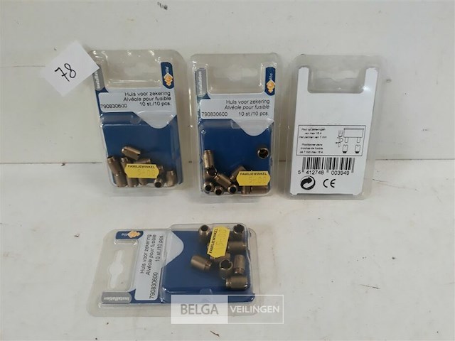 4 x koperen huls voor zekeringen 10 stuks - afbeelding 2 van  3