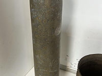 4 x koperen obus waarvan 1 met trench art - afbeelding 2 van  2