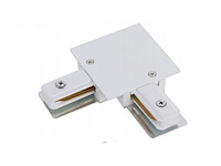 4 x l verbinding voor 1 fase 2 draden railsystem mat wit - afbeelding 1 van  4