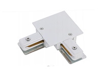 4 x l verbinding voor 1 fase 2 draden railsystem mat wit - afbeelding 1 van  4