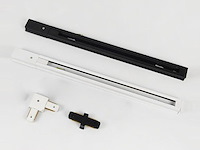 4 x l verbinding voor 1 fase 2 draden railsystem mat zwart - afbeelding 3 van  4