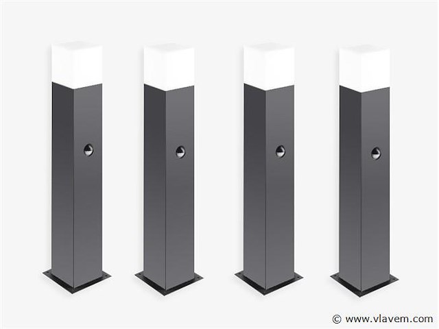 4 x largo 50 sensor buiten lamp zwart - afbeelding 5 van  7