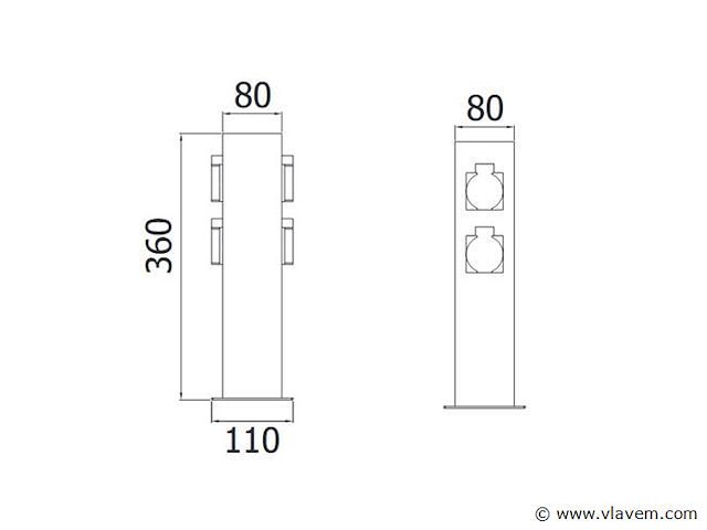 4 x largo buiten kolom 4 x schuko zwart - afbeelding 2 van  5