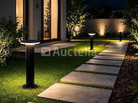4 x led buiten sokkel lamp – 12w – 4200k neutraal wit - zwart – ip65 – dexter-2 - afbeelding 5 van  5