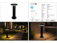4 x led buiten sokkel lamp – 12w – 4200k neutraal wit - zwart – ip65 – dexter-2 - afbeelding 3 van  7