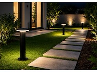 4 x led buiten sokkel lamp – 12w – 4200k neutraal wit - zwart – ip65 – dexter-2