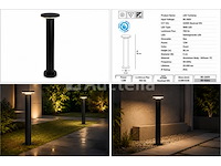 4 x led buiten sokkel lamp – 12w – 4200k neutraal wit - zwart – ip65 – dexter-3 - afbeelding 3 van  5