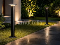 4 x led buiten sokkel lamp – 12w – 4200k neutraal wit - zwart – ip65 – dexter-3 - afbeelding 3 van  5