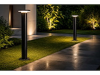 4 x led buiten sokkel lamp – 12w – 4200k neutraal wit - zwart – ip65 – dexter-3 - afbeelding 7 van  10