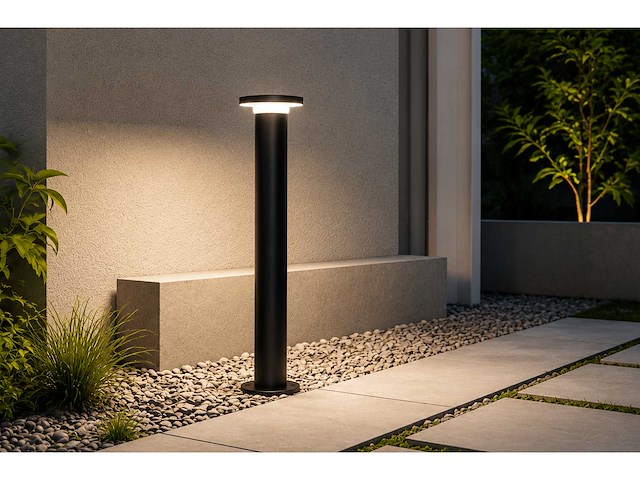 4 x led buiten sokkel lamp – 12w – 4200k neutraal wit - zwart – ip65 – dexter-3 - afbeelding 9 van  10