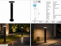 4 x led buiten sokkel lamp – 12w – 4200k neutraal wit - zwart – ip65 – dexter-3 - afbeelding 6 van  6