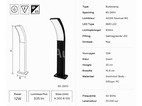 4 x led buiten sokkel lamp – 12w – 4200k neutraal wit - zwart – ip65 – prestige-2 - afbeelding 1 van  5