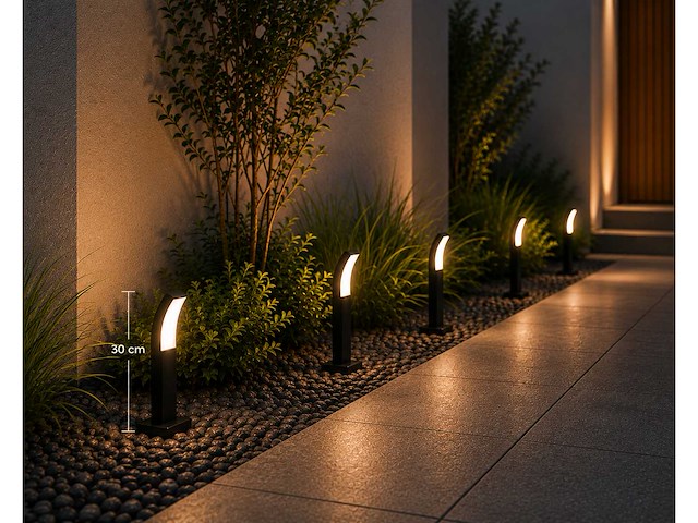 4 x led buiten sokkel lamp – 12w – 4200k neutraal wit - zwart – ip65 – prestige-2 - afbeelding 10 van  13