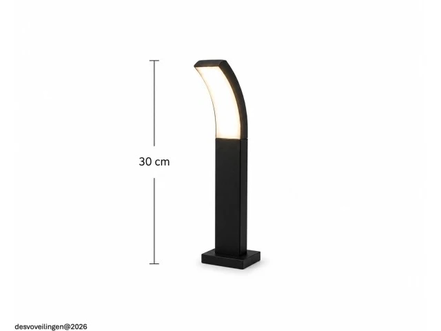 4 x led buiten sokkel lamp – 12w – 4200k neutraal wit - zwart – ip65 – prestige-2 - afbeelding 3 van  6