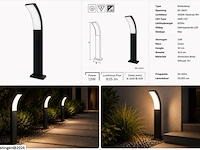 4 x led buiten sokkel lamp – 12w – 4200k neutraal wit - zwart – ip65 – prestige-2 - afbeelding 6 van  6