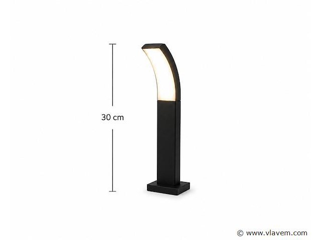 4 x led buiten sokkel lamp – 12w – 4200k neutraal wit - zwart – ip65 – prestige-2 - afbeelding 2 van  5