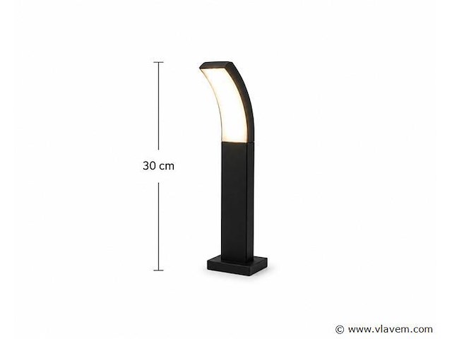 4 x led buiten sokkel lamp – 12w – 4200k neutraal wit - zwart – ip65 – prestige-2 - afbeelding 2 van  5
