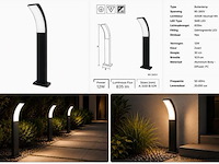 4 x led buiten sokkel lamp – 12w – 4200k neutraal wit - zwart – ip65 – prestige-2 - afbeelding 5 van  5