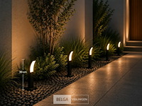4 x led buiten sokkel lamp – 12w – 4200k neutraal wit - zwart – ip65 – prestige-2 - afbeelding 1 van  6