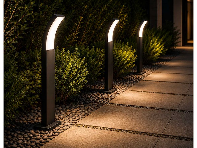 4 x led buiten sokkel lamp – 12w – 4200k neutraal wit - zwart – ip65 – prestige-3 - afbeelding 7 van  10