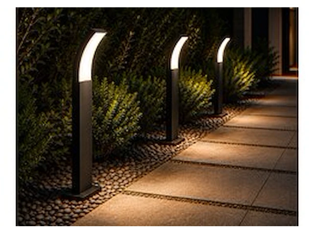 4 x led buiten sokkel lamp – 12w – 4200k neutraal wit - zwart – ip65 – prestige-3 - afbeelding 1 van  6