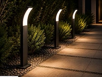 4 x led buiten sokkel lamp – 12w – 4200k neutraal wit - zwart – ip65 – prestige-3 - afbeelding 2 van  6