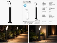 4 x led buiten sokkel lamp – 12w – 4200k neutraal wit - zwart – ip65 – prestige-3 - afbeelding 5 van  5