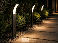 4 x led buiten sokkel lamp – 12w – 4200k neutraal wit - zwart – ip65 – prestige-3 - afbeelding 1 van  6