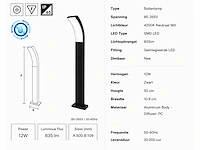 4 x led buiten sokkel lamp – 12w – 4200k neutraal wit - zwart – ip65 – prestige-3 - afbeelding 5 van  10